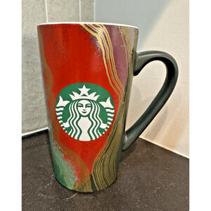 STARBUCKS Holiday Collection Christmas Red Green Gold Coffee Mug 2021 16oz